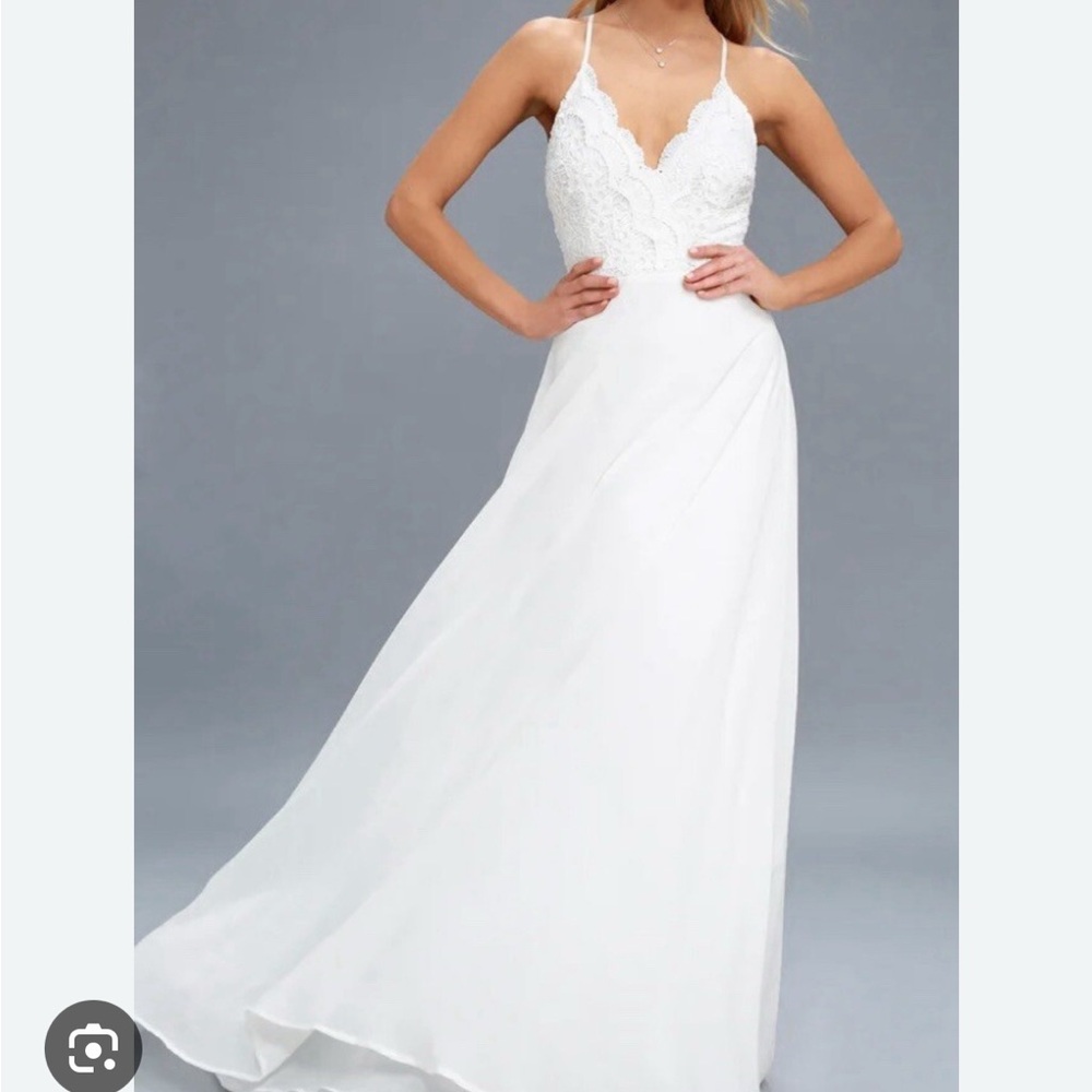 Lulu's Madalyn White Lace Maxi Dress (NWT)